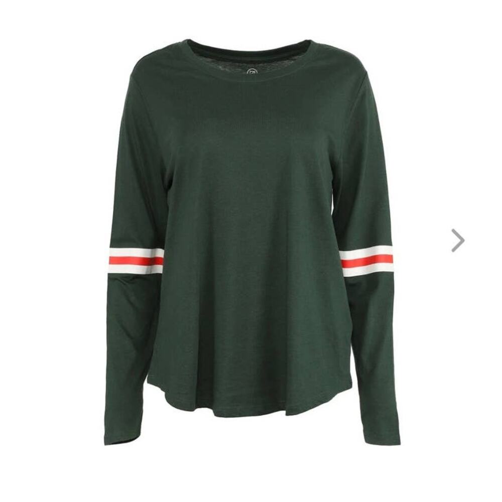 NEW NHL Green Red White Cotton Long Sleeve Tee shirt - SMALL